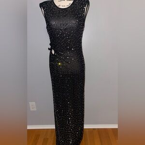 Self-Portrait Black Embellished Maxi Dress